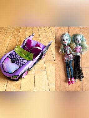 Monster High Lagoona Blue Doll G2 (2016) & Ghoul Mobile Convertible (2022)